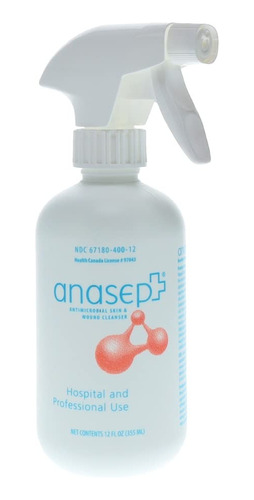 Anasept Spray 12 Oz Limpiador Antiséptico Para Piel Heridas 
