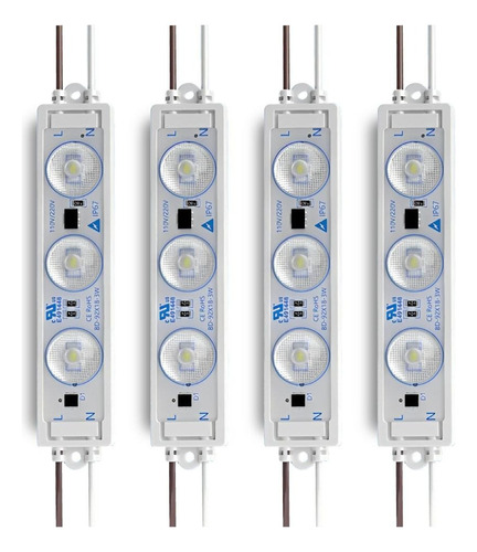 Módulo Led Autobalastrado Luz Blanca 110v 3 Diodos 100 Pz Luz Blanco