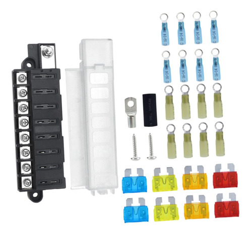 Caja De Fusibles De 8 Vías Con Conector Termorretráctil,