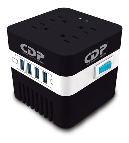 Regulador De Voltaje Cdp Ru-avr 604, 600va / 4 Tomas / 4 Usb