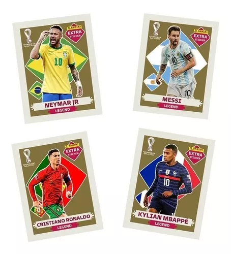 Figurinha Extra do Kylian Mbappé Ouro Legend da Copa do Mundo do Qatar 2022  - Item de Coleção Original Panini.