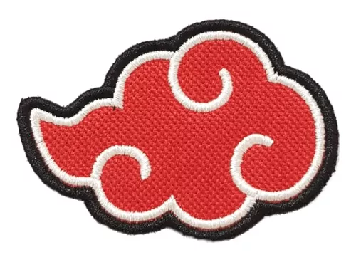 Patch Aplique Bordado Nuvem Naruto Akatsuki 4,5cm x 7cm