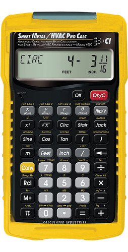 Calculadora 4090 Sheet Metal/hvac Pro Calc, Construcciã...