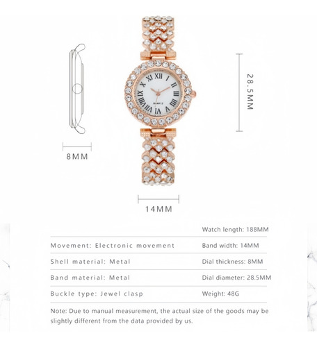 Set De 6 Relojes De Lujo Con Diamantes Y Pulseras