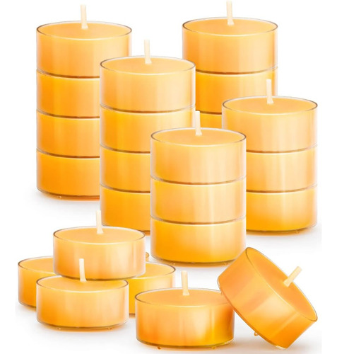 25 Velas De Cera De Abeja Pura, Aroma Natural, Taza Transpar