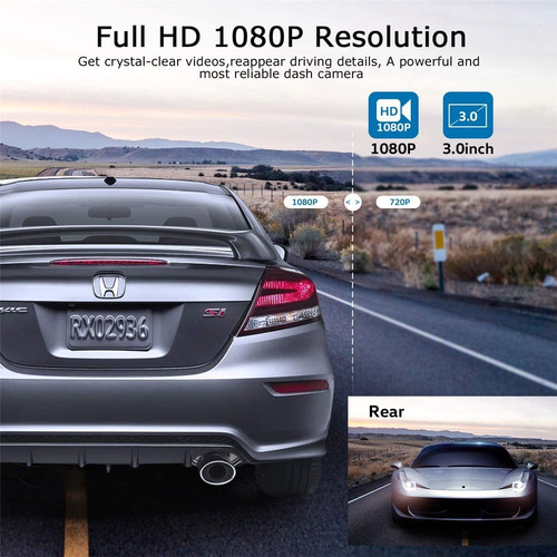 Dashcam Orskey S800, 1080p, Ángulo De Visión 170°, Con Hdr