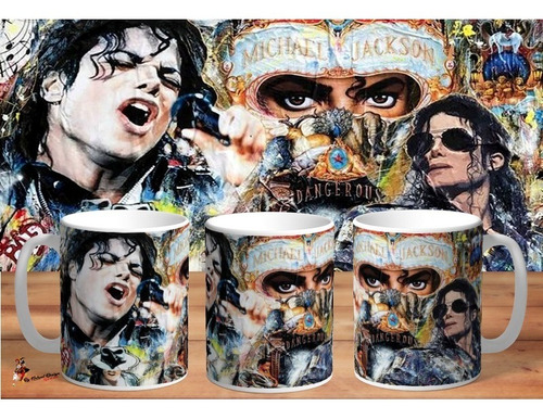 Taza De Ceramica Michael Jackson Dangerous 4k Art 01
