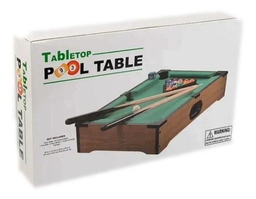 Imagen 6 de 9 de Juego Pool De Mesa Base De Madera Tacos Bolas Tiza Triangulo