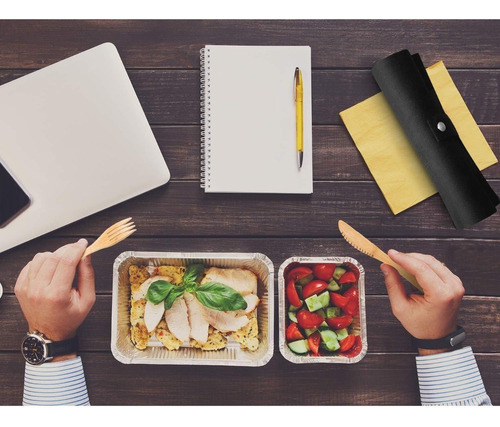 . Set Cubiertos De Bambu Con Estuche 7pz Ecologico Reutiliza