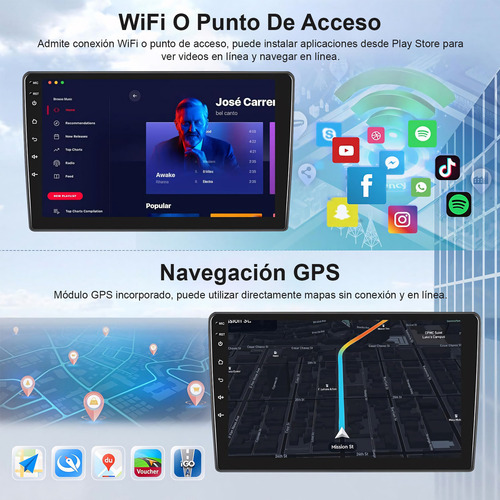 2g+32g Doble Din Android Car Stereo 10 Pulgadas Con Wifi Gps