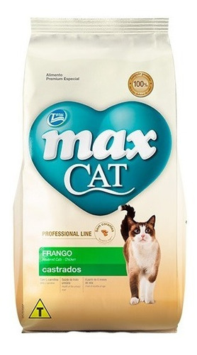 Alimento castrado Max Cat Professional Line para gatos adultos con sabor a pollo en bolsa de 10,1 kg