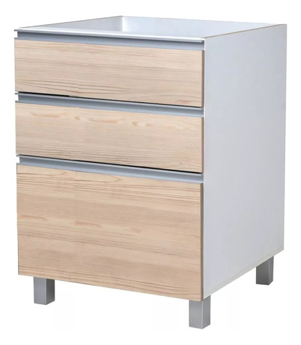 Mueble Cocina Bajo Mesada 60 Cm Ricchezze Potenza 3 Cajones