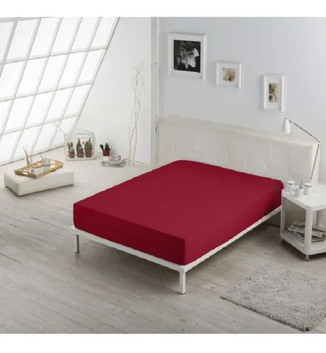 Sabana Ajustable Y 2 Fundas Cama King Vinotinto 40 Cms