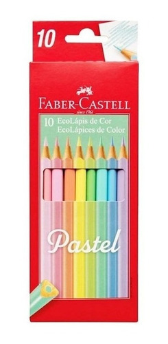 Lapices De Colores Faber Ecolapiz X10 Largos Pastel 