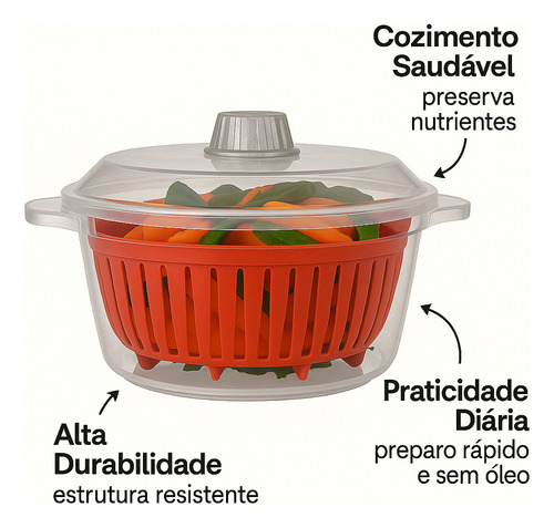 Legumix - Panela Para Cozimento À Vapor 2,6 L Cor Transparente