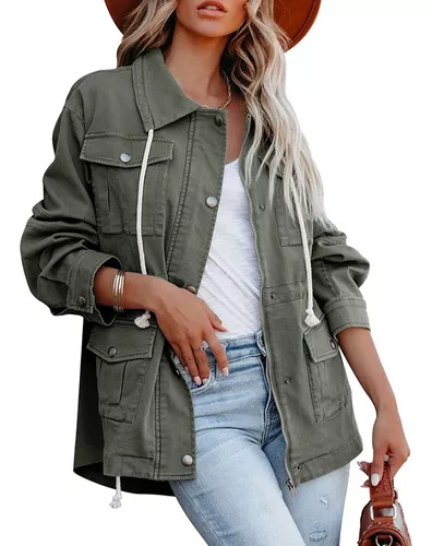 Chaqueta Verde Militar Mujer