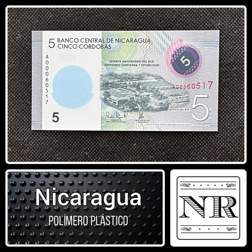 Imagen 1 de 4 de Nicaragua - 5 Córdobas - Año 2019 - P # 219a - Plástico - 60