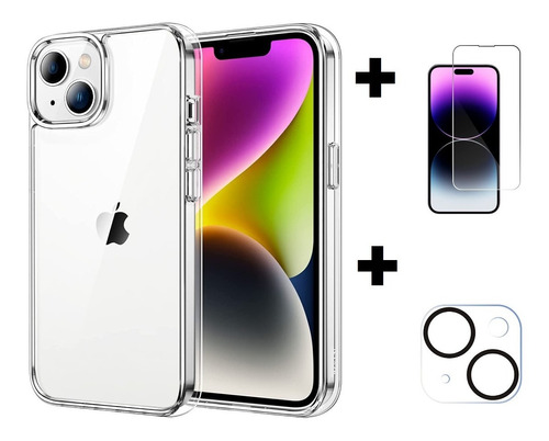Mica Vidrio Para iPhone 14 Pro Max Plus Case Funda
