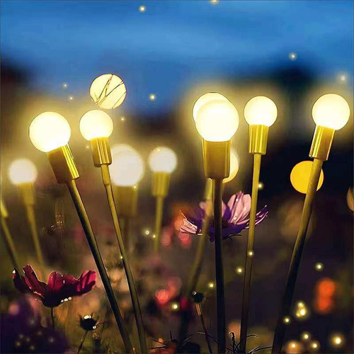 2 Lámparas Solares Con Forma De Luciérnaga De 10 Led Para Ex