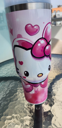 Vaso Térmico Hello Kitty Modelo 2 Rosa Corazones