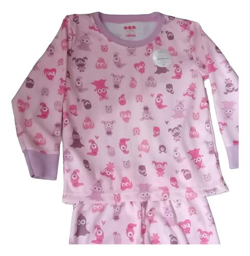 Set Baby Creysi Playera Y Pantalón Térmico Rosa