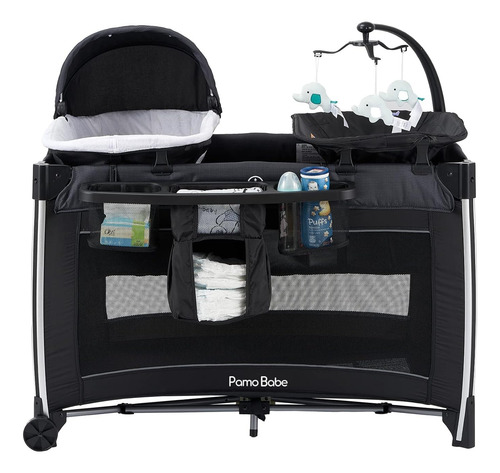 Cuna Corral Para Bebé Con Moisés Pamo Babe 4 En 1 Plegable