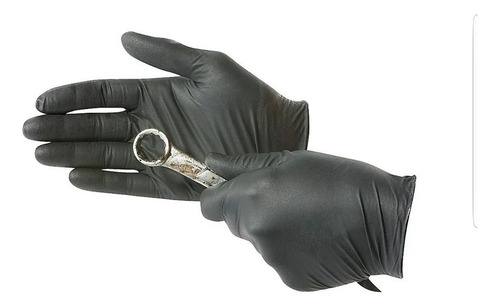Guantes Negros 100 Pzas Talla Nitrilo Chico