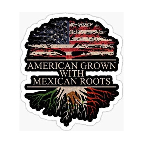 American Grown With Mexican Roots - Adhesivo Adhesivo Negro 