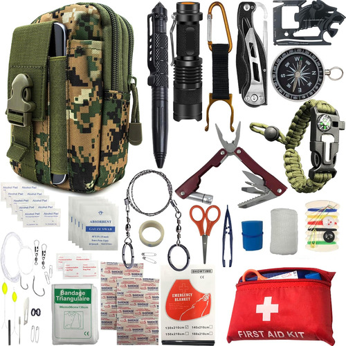 Kit De Supervivencia Todo En Uno Para Camping Y Emergencias