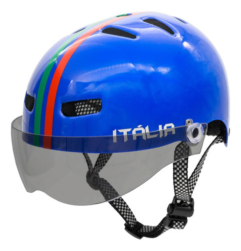 Capacete Br 101 Urbano Italia Azul Vision Fume M