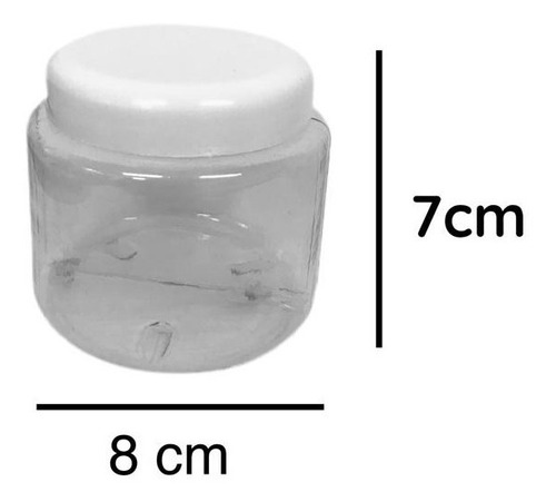 Imagen 2 de 10 de Potes Plasticos 250 Cc Redondo Cristal Pvc X 130 Un.