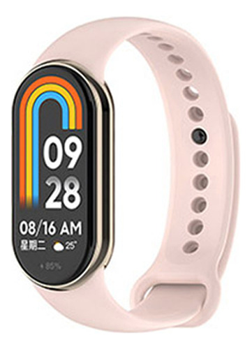 Pulseira Silicone Premium Para Smartband Mi Band 9 Miband 9 Cor Rosa-claro Largura Da Pulseira 15 Cm