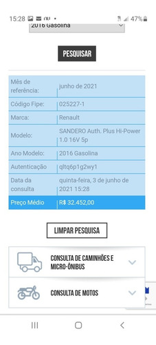 Renault Sandero 2016 1.0 16v Authentique Hi-flex 5p