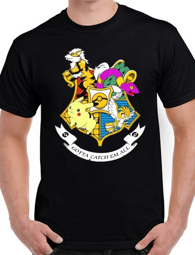 Playeras Camiseta Pokemon Harry Potter 4 Casas Unsx + Regalo