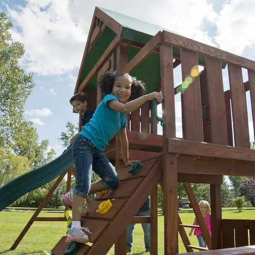 Juego Infantil Casita Y Columpios Con Tobogan Kidkraft Ms