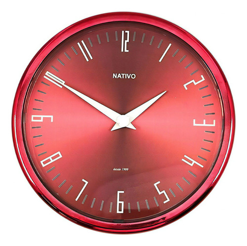 Relógio Decorativo Parede Moderno Jubilee Vermelho - 80416-5