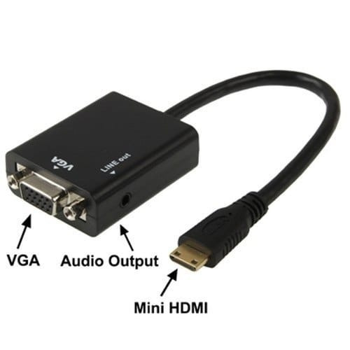 Convertidor Hdmi A Vga Con Audio 0.25 Mts Caja Amarilla