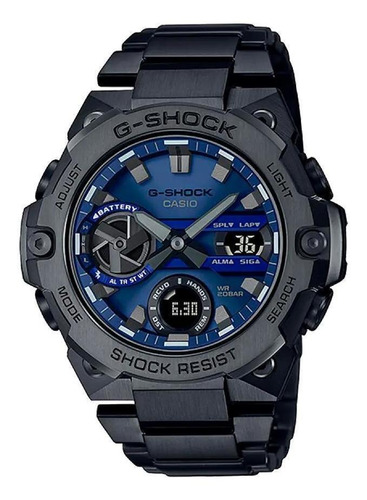 Relogio Casio G-shock Solar G-steel Gst-b400bd-1a2dr Cor da correia Ip Gun Cor do bisel IP gun Cor do fundo Azul