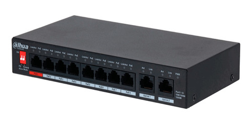 Switch Poe 10 Puertos Gb 8 Puertos Poe 2 Puertos Uplink