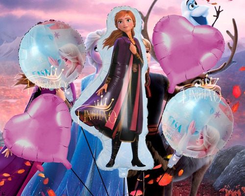 Globos Metalicos De Princesa Ana De Frozen Kit 5pzs