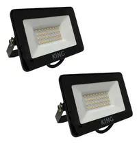 Comprar 2 Reflectores Led King 30w Ac180-260v Frio 0.9 2400lm 6500 Negro Blanco Frío