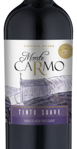 Vinho Tinto Suave Garrafa 1 Litro Monte Carmo Caixa 6