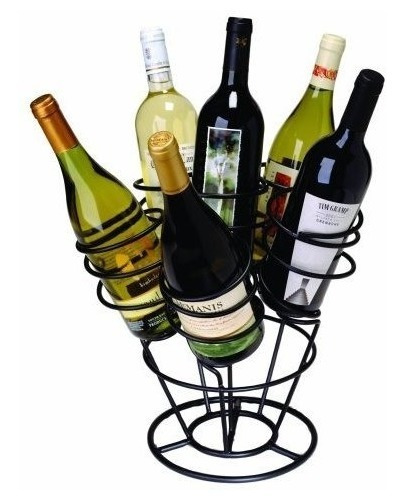 Oenophilia Bottle Bouquet Wine Rack Black 6 Botella