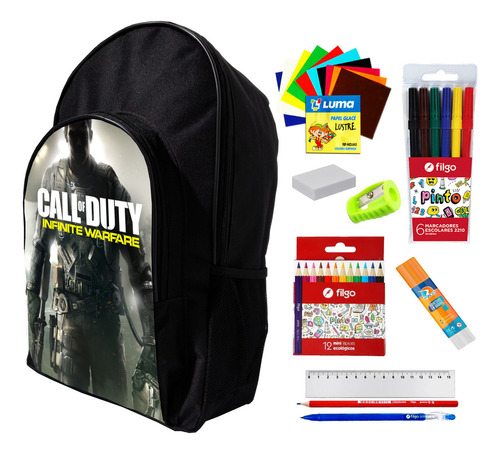 Super Combo Mochila + Utiles De Call Of Duty #64