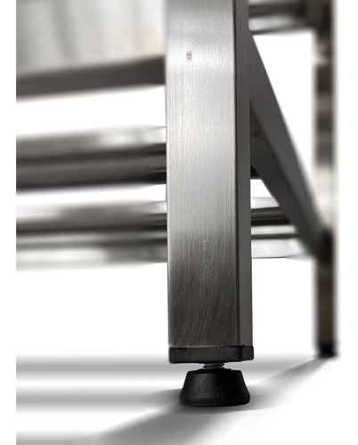 Mesa Em Aço Inox De 1,90x70 Com 2 Prateleiras De Apoio Lisa