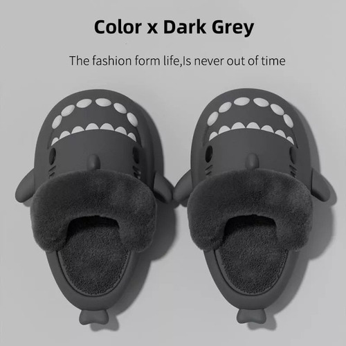 Z Pantuflas Tiburón Sharklas Invierno Sandalias Para Niño