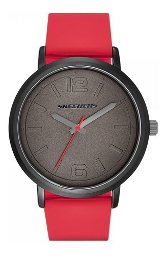 Reloj Para Hombre Skechers Sr5043 Gris Color de la correa Rojo