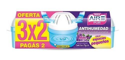 Antihumedad Aire Pur Mini 3 unidades espacios pequeños