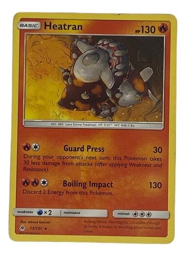 Heatran Carta Pokémon Original Tcg Inglés 013/131