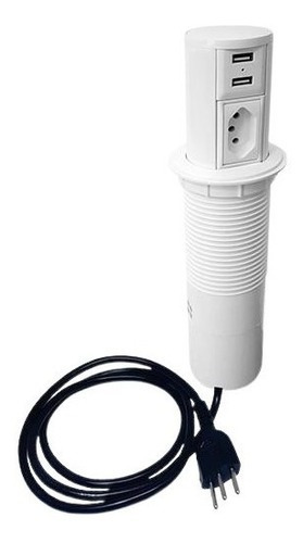 Torre Tomada Totem Automatico 1 Tomada 20a 2usb - Branco